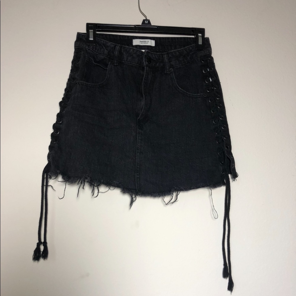 Black Denim Skirt